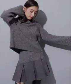 Rirandture クロップドニット×タックミニスカートセット 1サイズ