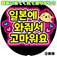 G【日本に来てくれてありがとう-K】ハングル韓国語　ファンサうちわ　うちわ文字
