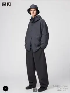 ブラッシュドスウェットワイドパンツ　ダークグレー　S