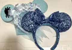 ディズニーリゾート カチューシャ ブルー スパンコール ハロウィン 花嫁