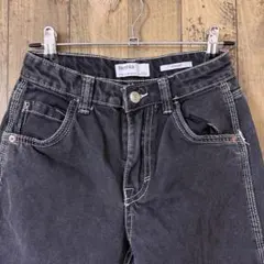 Bershka｜ワークデザイン ブラックデニムパンツ ウエスト60 ユニセックス