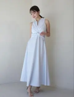 Lalune】ノースリーブジャガード アシンメトリーワンピース | Mercari