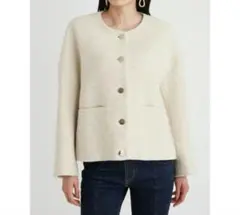 Mila Owen ノーカラーコクーン金釦ブレザー