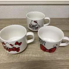 未使用 ハローキティ レトロ マグカップ 3点セット