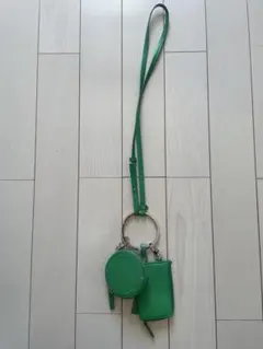 グリーン レザー コインケース セット