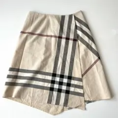 BURBERRY メガチェック ラップロングスカート　15 3L アシンメトリー