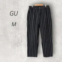 ジーユー GU シェフパンツ ストライプ【M】紺×白 ユニセックス ウエストゴム