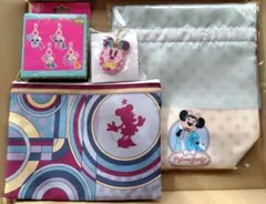 ディズニーアンバサダーホテル　ミニーちゃん巾着、ポーチ、だるまキーチェーンセット
