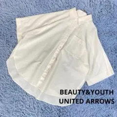 美品　ビューティーアンドユース　ポケットドルマンスリーブ 5分袖シャツ　F