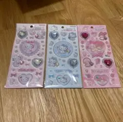 キラキラジュエルシール　マイメロディ　ハローキティ　チャーミーキティ　3枚セット