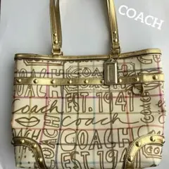 【COACH】タッターソールグラフィック　トートバッグ　普段使いに！