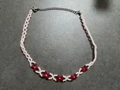 ハンドメイド 韓国風　ビーズネックレス y2k チョーカーネックレス　ビーズ