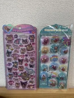 日焼けキティうるちゅるポップシール&カプセルポップシール 2종 세트