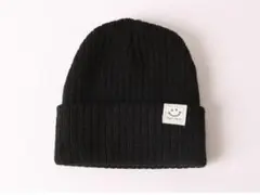 キッズ　ニット帽　ブラック