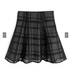 GRL インパン裏地付きチェック柄フレアミニスカート［tu1028］