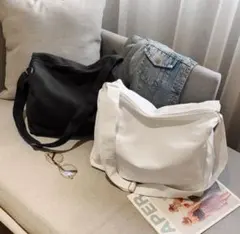 ショルダーバッグ 大きめ シンプル 無地 ビッグ メッセンジャーバッグ