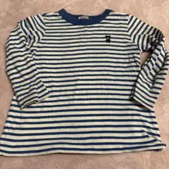 DOUBLE.B長袖カットソー 100cm 青と白ストライプ