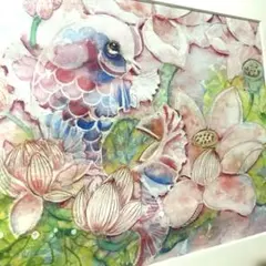日本画　鷹濱春奈先生　華魚 日本画 鷹濱春奈先生 華魚 - メルカリ