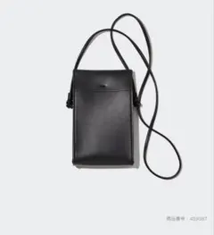 UNIQLO レザータッチミニツールショルダーバッグ ブラック