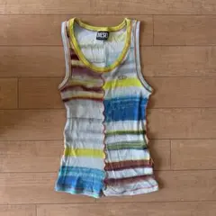 DIESEL タンクトップ ロゴプレート リブタンクトップ