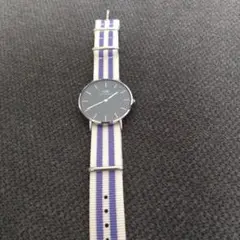 Daniel Wellington 腕時計 ブラック/ストライプ