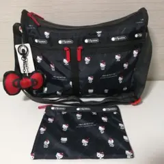 レスポートサック ハローキティブラック リボン結び ボストンバッグ
