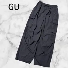 ＊GU＊ジーユー【L】パラシュートカーゴパンツ　極太　ウエストゴム 裾絞りボトム