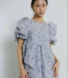 バブルスリーブジャガードドレス ANDRESD 櫻井優衣 最終値下げ - メルカリ