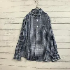 マックレガー チェック シャツ L ブルー ホワイト イエロー コットン 長袖