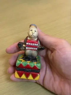 リモージュボックス風 ピルケース 猿　オルゴール