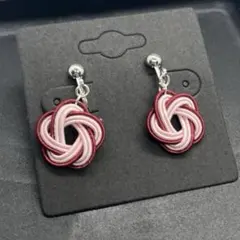 ハンドメイド【水引】イヤリング　ピンク系