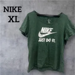 美品✨Nike 【XL】ナイキ 緑色 ロゴTシャツ 半袖 男女兼用