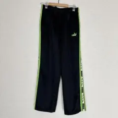 PUMA ジャージパンツ ブラック/グリーン 160