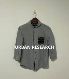 URBAN RESEARCH ラウンドカラー 胸ポケット付き 七分袖シャツ 38