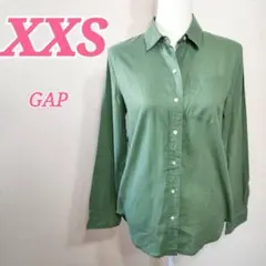 GAP ギャップ オリーブグリーン 長袖シャツ XXS リネンシャツ シンプル