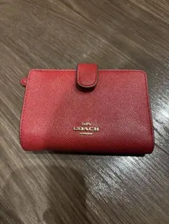 COACH 二つ折り財布　レッド 赤　財布