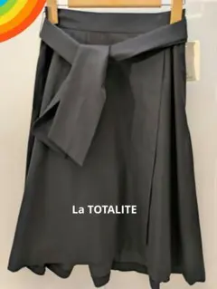 La TOTALITE ウエスト綺麗めリボン付きラップスカート 濃紺　未使用のサムネイル