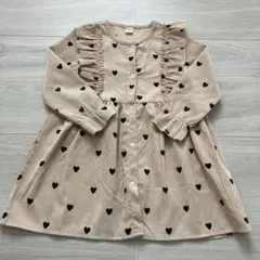 SHEIN ベージュ ハート柄 コーデュロイワンピース 6Y＊お値下げ＊