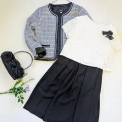 リバレースワンピース　ツイードジャケット　セットアップ　13号