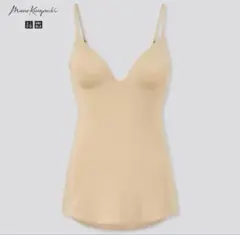 ユニクロ エアリズムシームレス Vネック ブラキャミソール ベージュ M