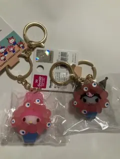 サンリオ　マイメロ、クロミミャクミャクなりきり　キーホルダー　クリア