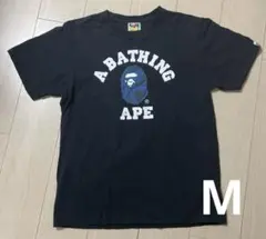 A BATHING APE 黒 Tシャツ Mサイズ ロゴプリント 半袖