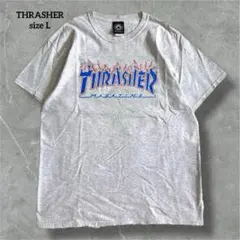 スラッシャー Tシャツ アイボリー フレイムロゴ 半袖 コットン素材 B024