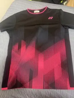 美品YONEX ゲームシャツ ブラック×ビビッドピンク ゼブラライク