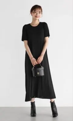 【29日まで値下げ】Vin ドッキングランダムリブニットワンピース （ブラック）