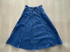 レディース　デニム　フレア　ロングスカート