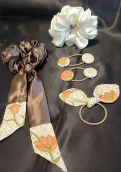 ハンドメイド ヘアゴムセット シュシュ リボン