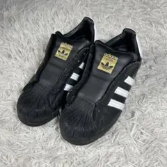 【極美品】adidas SUPERSTAR LACELESS 天然皮革 金ベロ