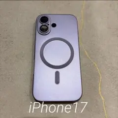 iPhone17 スマホケース　MagSafe レンズ保護　パープル　シンプル