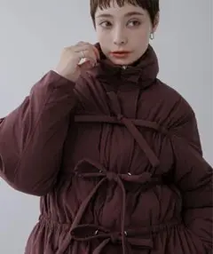KBF フロントリボン中綿ジャケット　BORDEAUX